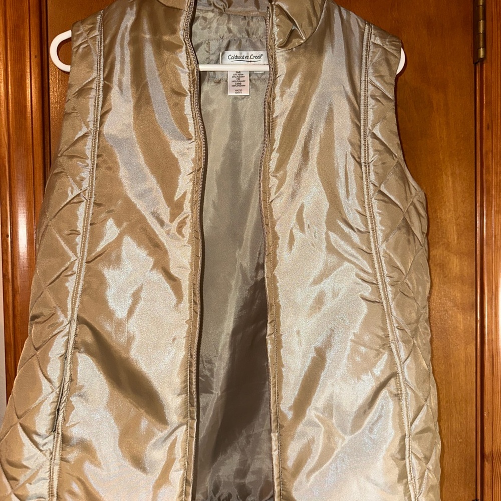 Coldwater Creek Gold Satin Vest